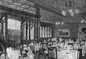 interior view of Sloan's dining room 1930s